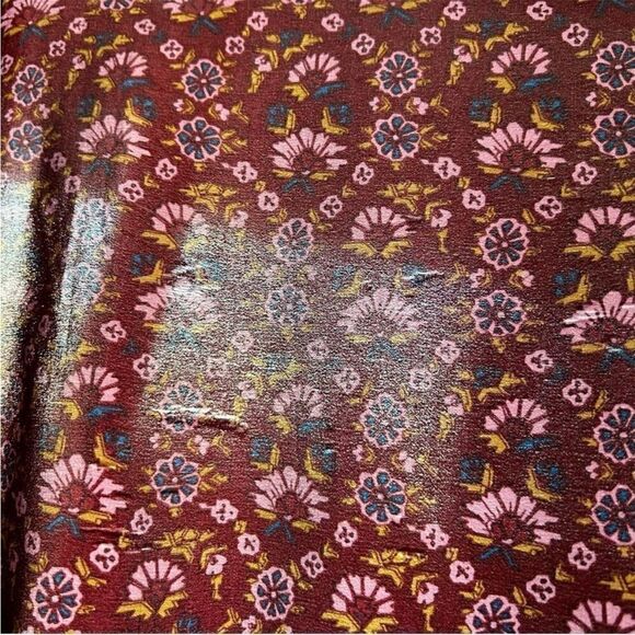 Sea Burgundy and Blue Silk Floral Dress - Picture 13 of 16